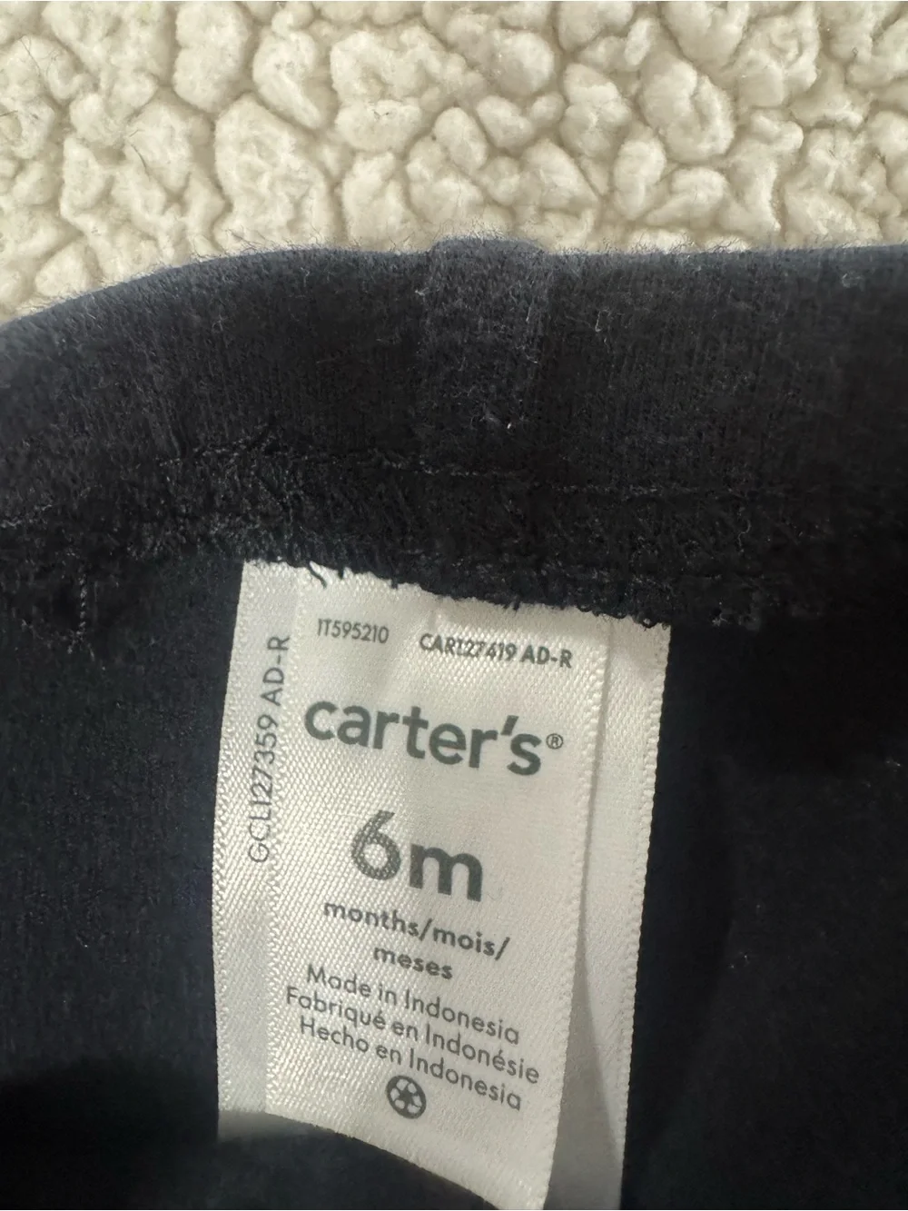 Carter's Black & Light Blue Striped Baby Leggings Duo